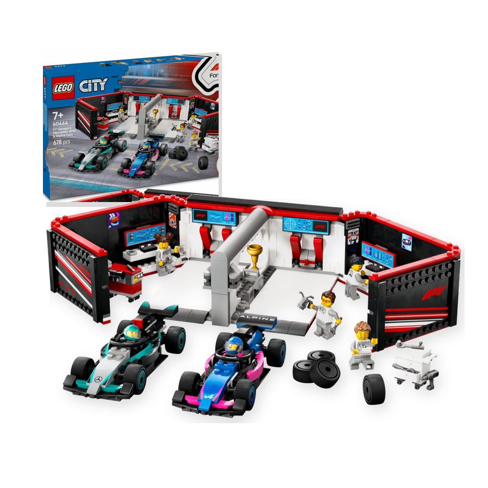 LEGO Klocki City F1 Garaż i bolidy Mercedes-AMG i Alpine 60444