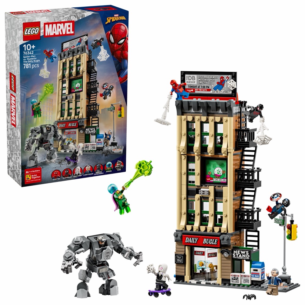LEGO Marvel 76342 Spider-Man kontra Mysterio: Daily Bugle — oryginalny zestaw klocków LEGO