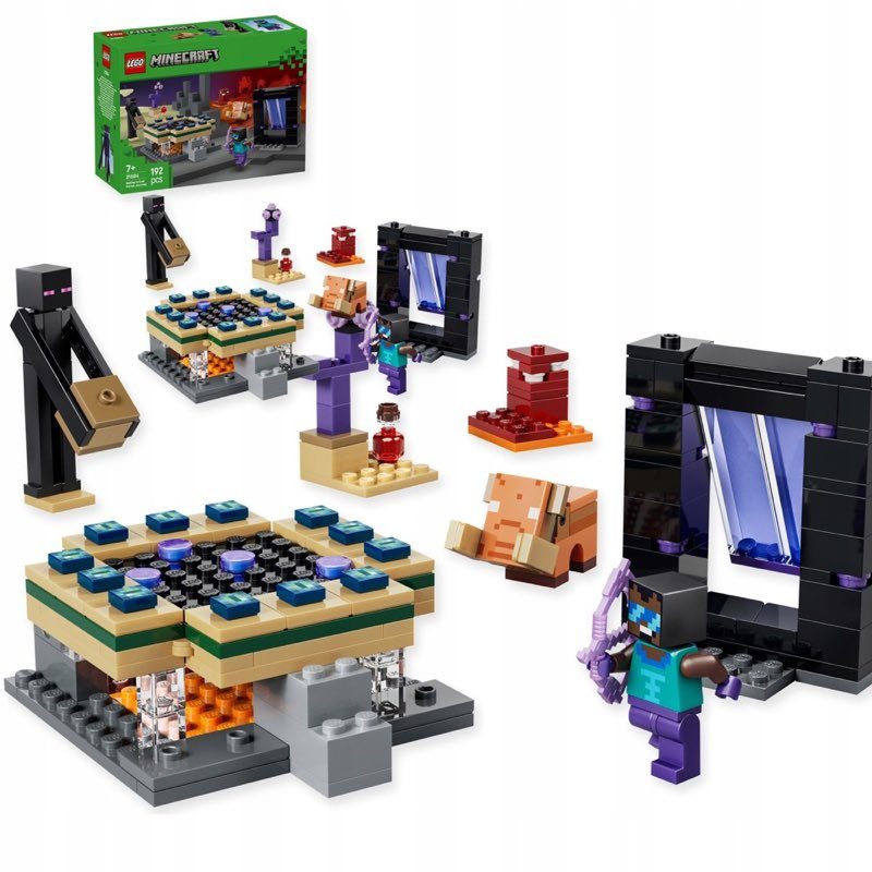 LEGO Minecraft 21584 Podróż przez portal do Netheru i Endu — oryginalny zestaw klocków LEGO