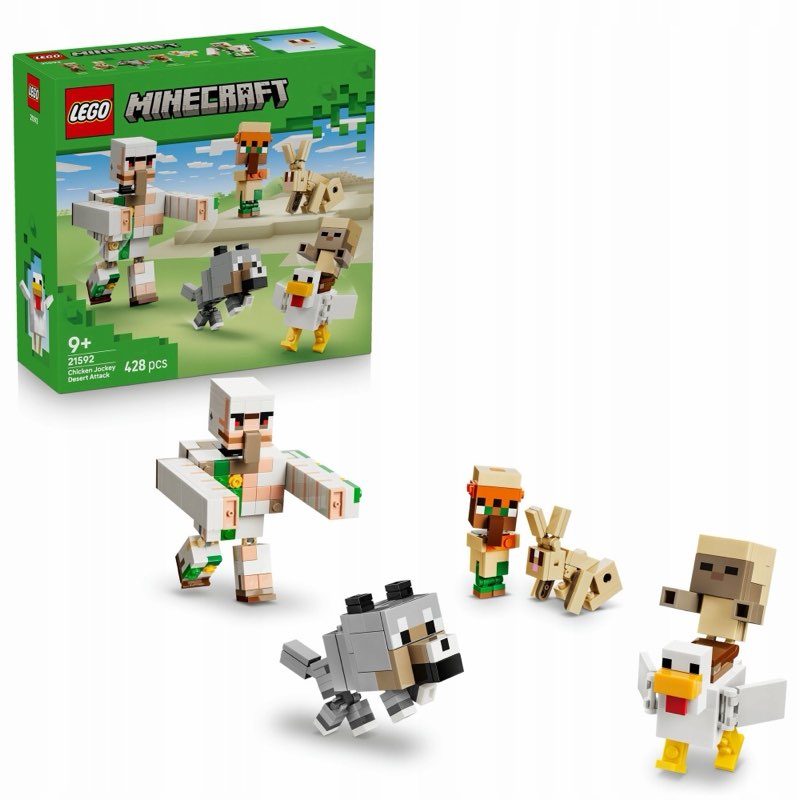 LEGO Minecraft 21592 Kurczaki w pustynnym ataku — oryginalny zestaw klocków LEGO
