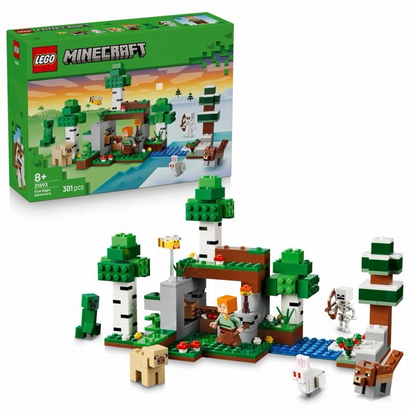 LEGO Minecraft 21593 Pierwsza nocna przygoda — oryginalny zestaw klocków LEGO