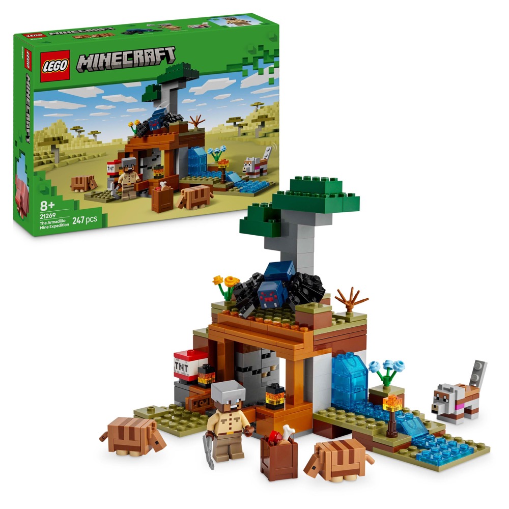 LEGO Minecraft Wyprawa do pancernikowej kopalni 21269 — oryginalny zestaw klocków LEGO