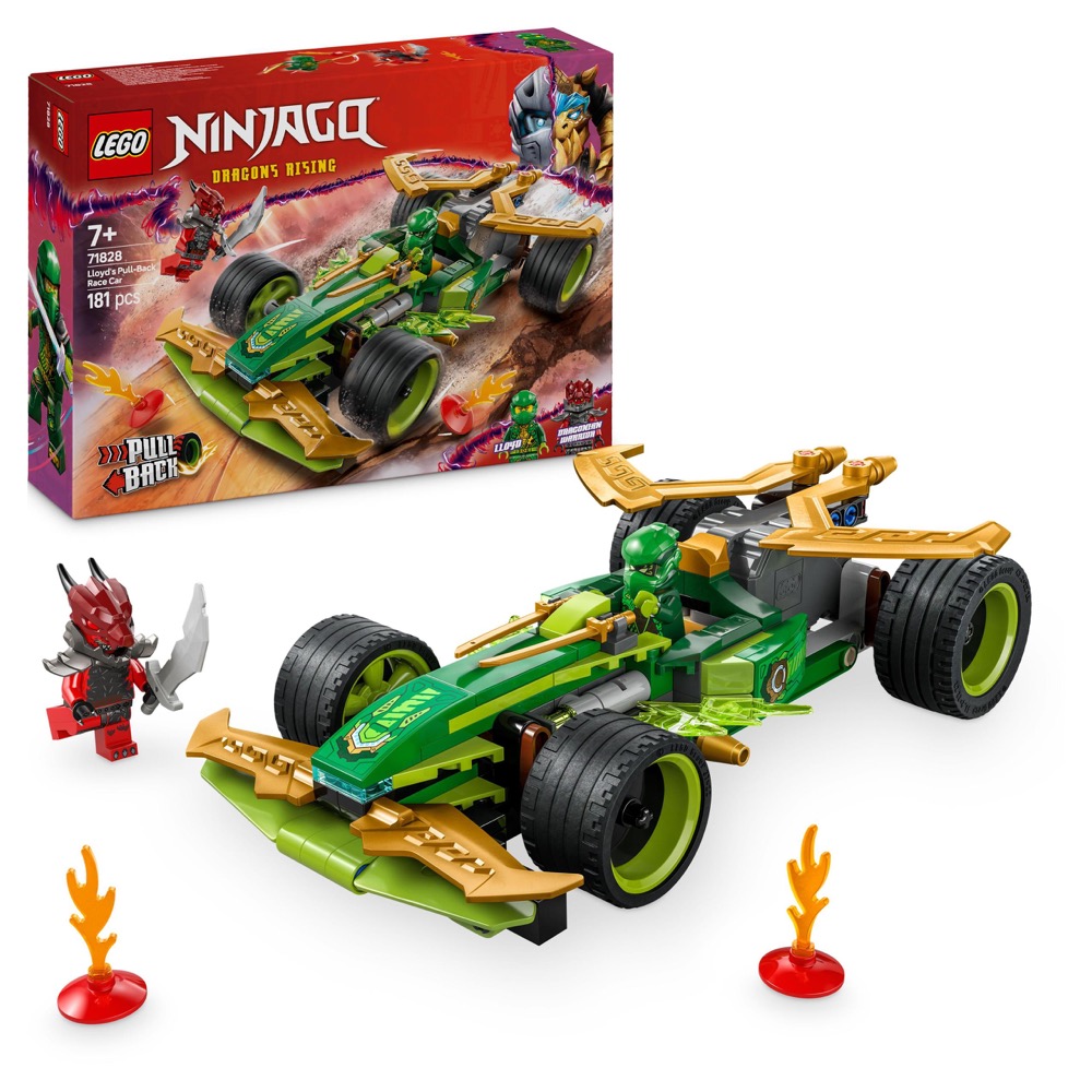 LEGO Ninjago 71828 Samochód wyścigowy Lloyda z napędem typu pull-back — oryginalny zestaw klocków LEGO