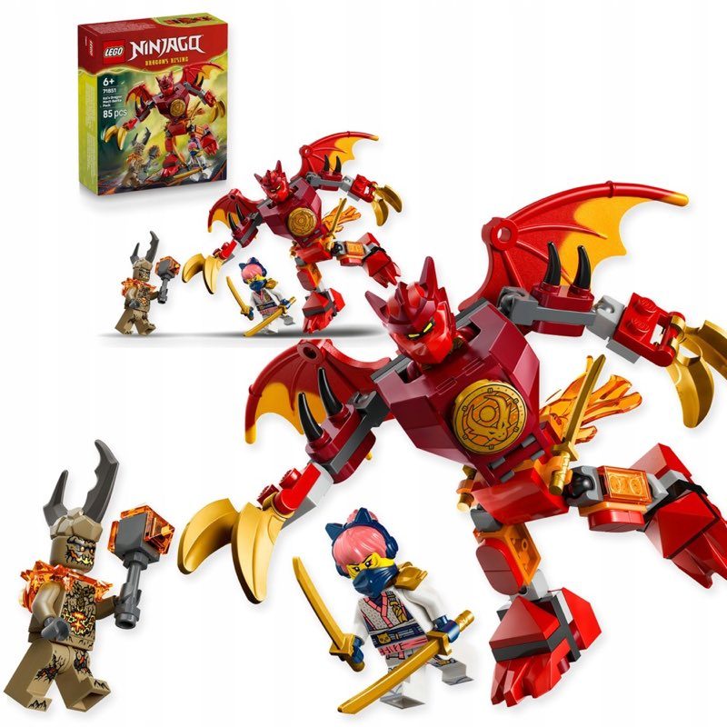 LEGO Ninjago 71851 Smok-mech Kaia zestaw bitewny — oryginalny zestaw klocków LEGO