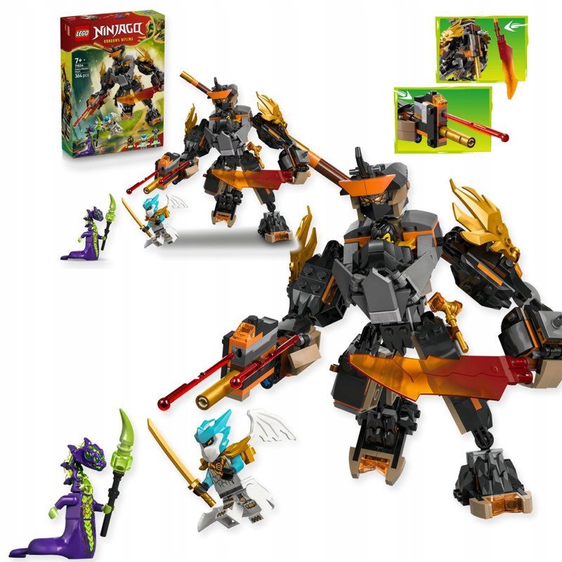 LEGO Ninjago 71854 Mech specjalny Cole'a i Zane w smoczej zbroi — oryginalny zestaw klocków LEGO