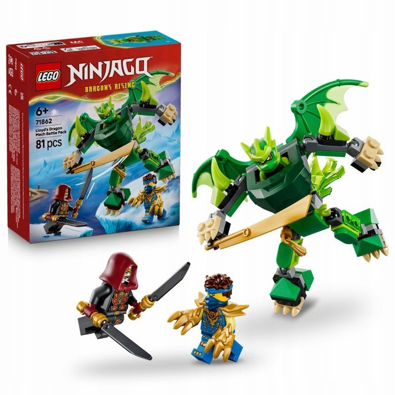 LEGO NINJAGO 71862 Zestaw bojowy: Smoczy strój Lloyda — oryginalny zestaw klocków LEGO