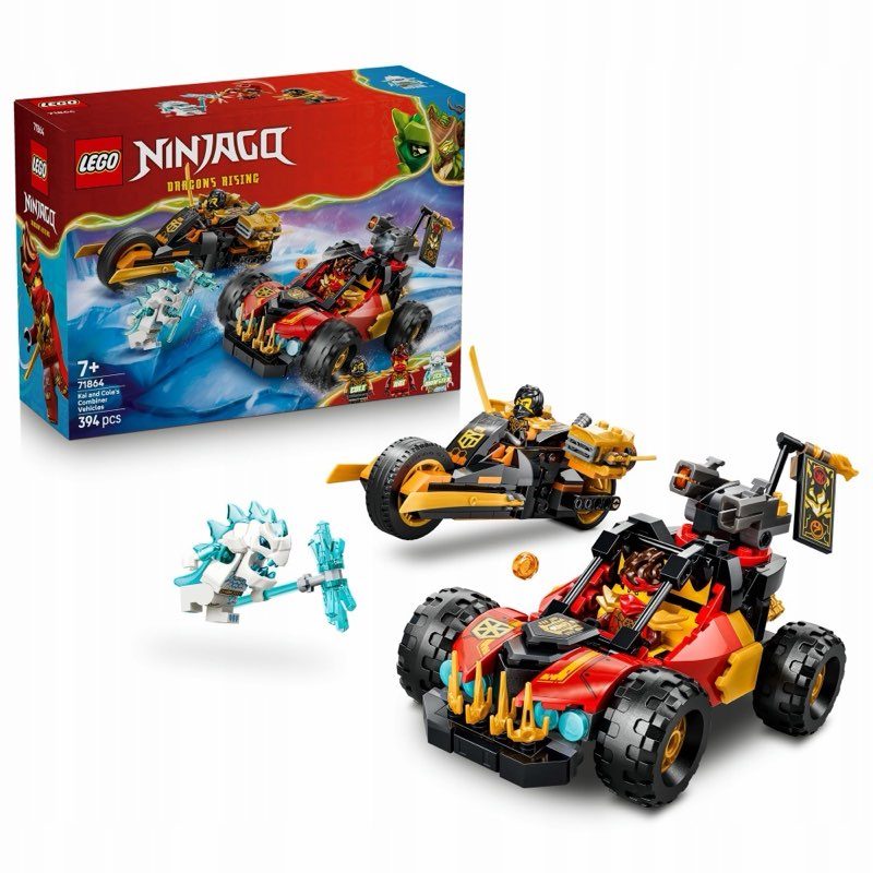 LEGO NINJAGO 71864 Połączalne pojazdy Kaia i Cole'a — oryginalny zestaw klocków LEGO