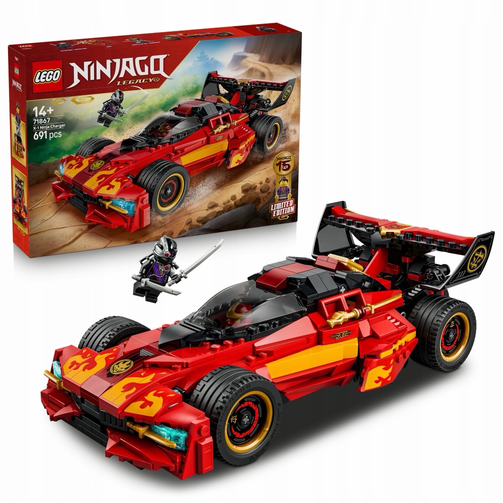 LEGO NINJAGO 71867 Czerwony Niszczyciel Kaia: 15 lat NINJAGO — oryginalny zestaw klocków LEGO