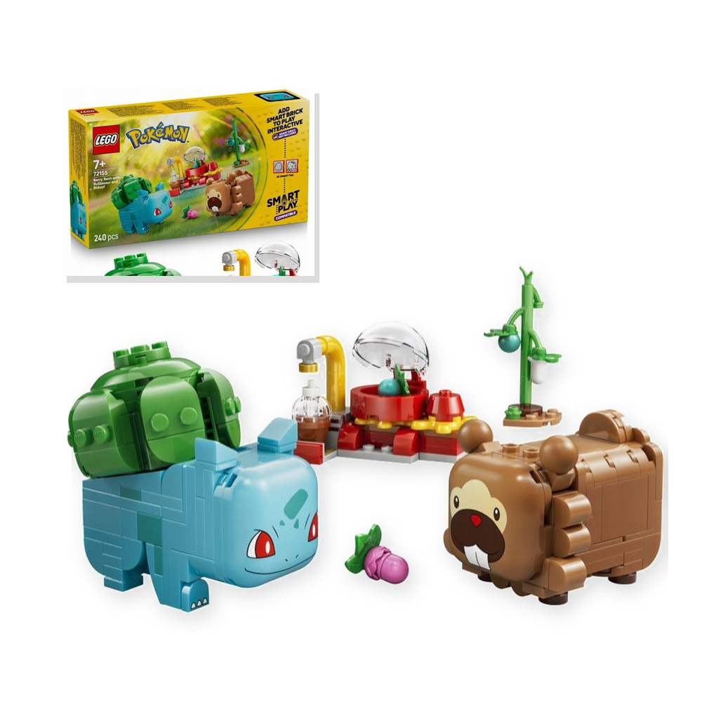 LEGO Pokemon 72155 SMART Play: Bulbasaur i Bidoof z krzewem jagody