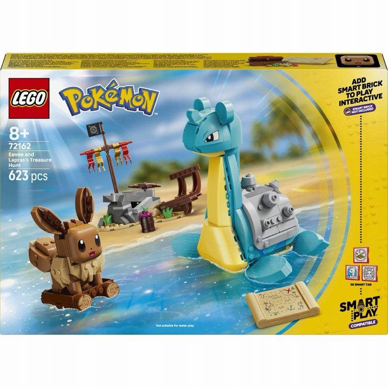 LEGO Pokemon 72162 SMART Play: Eevee i Lapras - poszukiwanie skarbów — oryginalny zestaw klocków LEGO