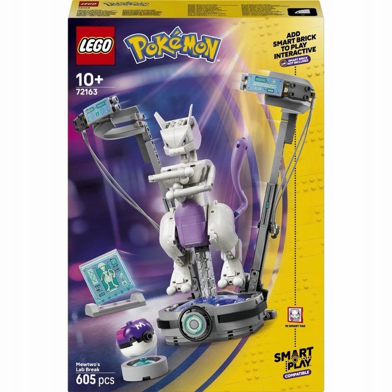 LEGO Pokemon 72163 SMART Play: Ucieczka z laboratorium Mewtwo — oryginalny zestaw klocków LEGO