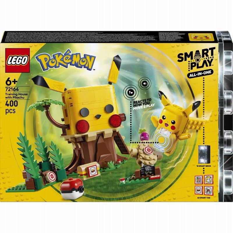 LEGO Pokemon 72164 SMART Play: Dom treningowy z Pikachu — oryginalny zestaw klocków LEGO