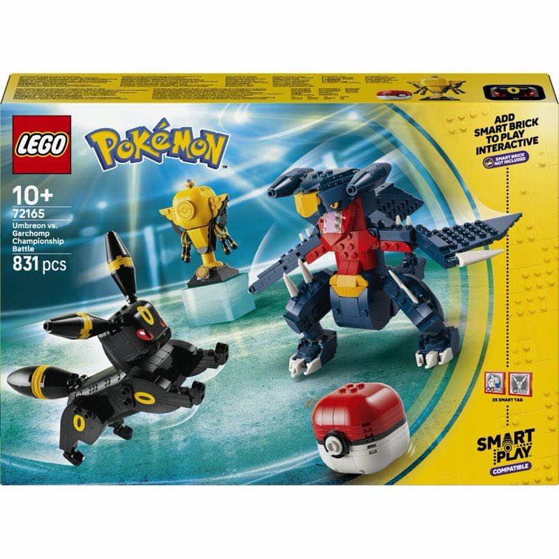 LEGO Pokemon 72165 SMART Play: Umbreon kontra Garchomp walka o mistrzostwo — oryginalny zestaw klocków LEGO