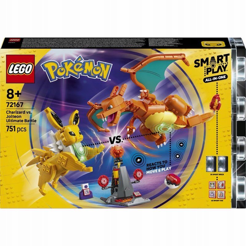 LEGO Pokemon 72167 SMART Play: Charizard kontra Jolteon - ostateczna bitwa — oryginalny zestaw klocków LEGO