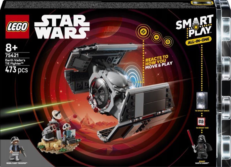 LEGO Star Wars 75421 Smart Play Myśliwiec TIE Dartha Vadera — oryginalny zestaw klocków LEGO