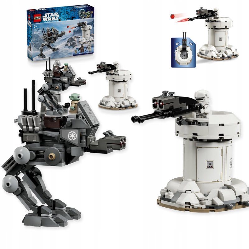 LEGO STAR WARS 75444 Mandalorian i Grogu Atak AT-RT, zestaw klocków +7 — oryginalny zestaw klocków LEGO