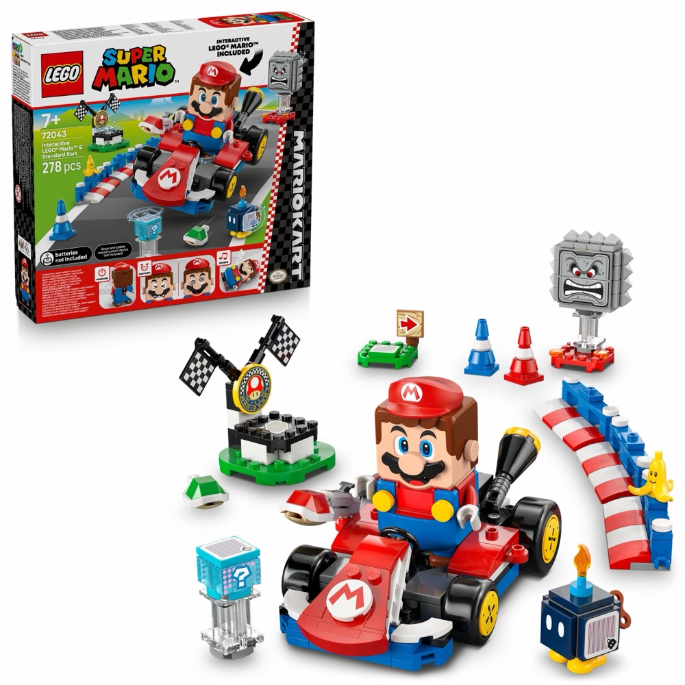 LEGO Super Mario 72043 Interaktywna figurka LEGO Mario i Standard Kart — oryginalny zestaw klocków LEGO
