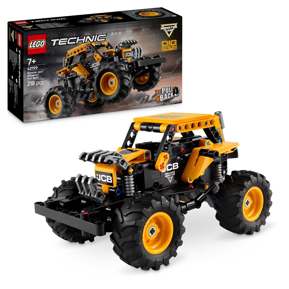 LEGO Technic 42199 Monster Jam DIGatron z silnikiem nawijającym Pull-Back — oryginalny zestaw klocków LEGO