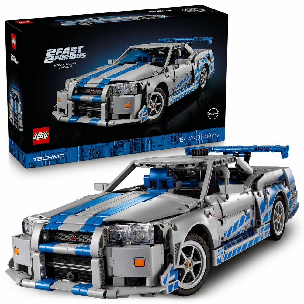 LEGO Technic 42210 2 Szybcy i wściekli Samochód Nissan Skyline GT-R (R34) — oryginalny zestaw klocków LEGO