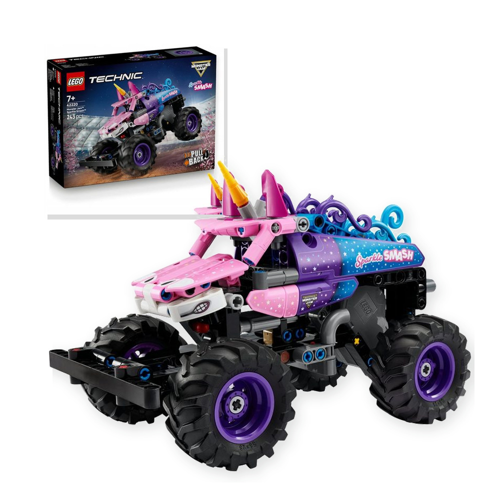 LEGO Technic 42220 Monster Jam Sparkle Smash z napędem typu pull-back