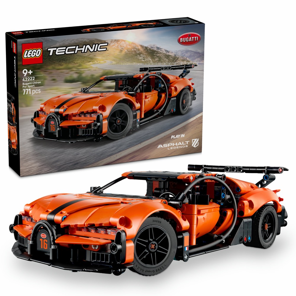 LEGO Technic 42222 Hipersamochód Bugatti Chiron Pur Sport — oryginalny zestaw klocków LEGO