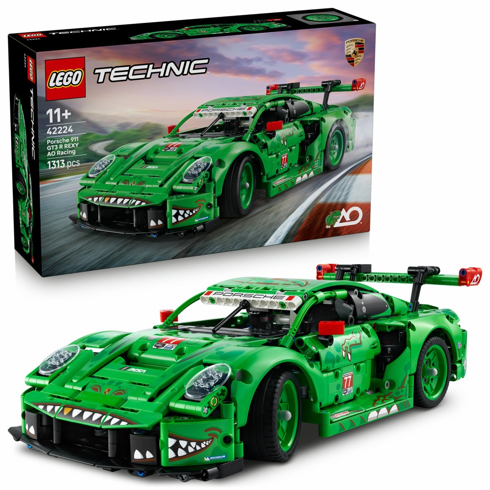 LEGO Technic 42224 Samochód Porsche 911 GT3 R REXY AO Racing — oryginalny zestaw klocków LEGO