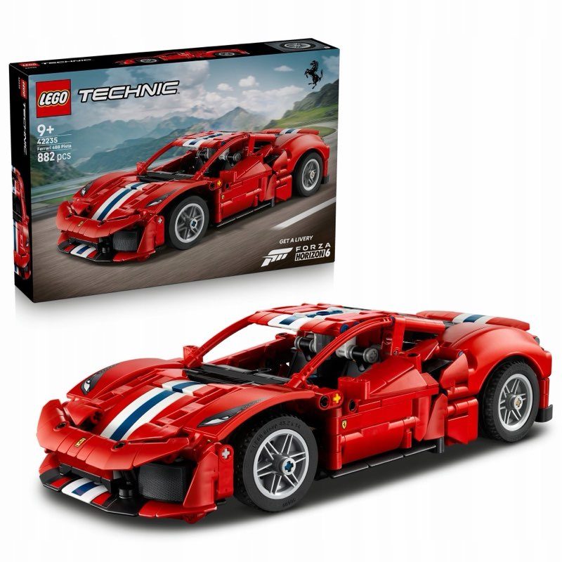 LEGO Technic 42235 Samochód Ferrari 488 Pista — oryginalny zestaw klocków LEGO