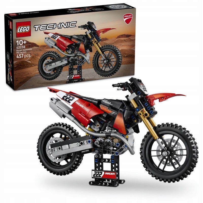 LEGO Technic 42238 Motocykl Ducati Desmo450 MX Factory — oryginalny zestaw klocków LEGO