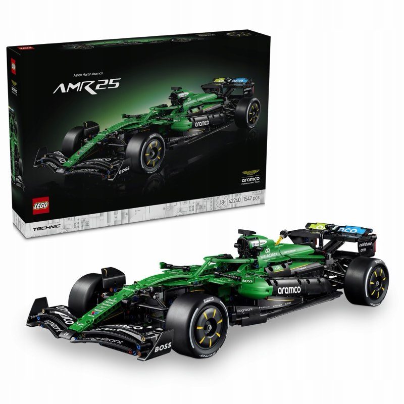 LEGO Technic 42240 Samochód Aston Martin Aramco AMR25 F1 — oryginalny zestaw klocków LEGO