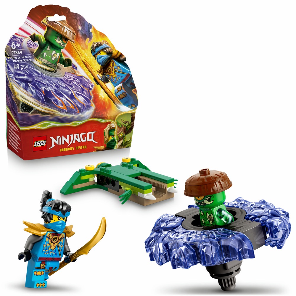 Zestaw klocków LEGO NINJAGO 49-elementowy z minifigurkami i spinnerem — oryginalny zestaw klocków LEGO