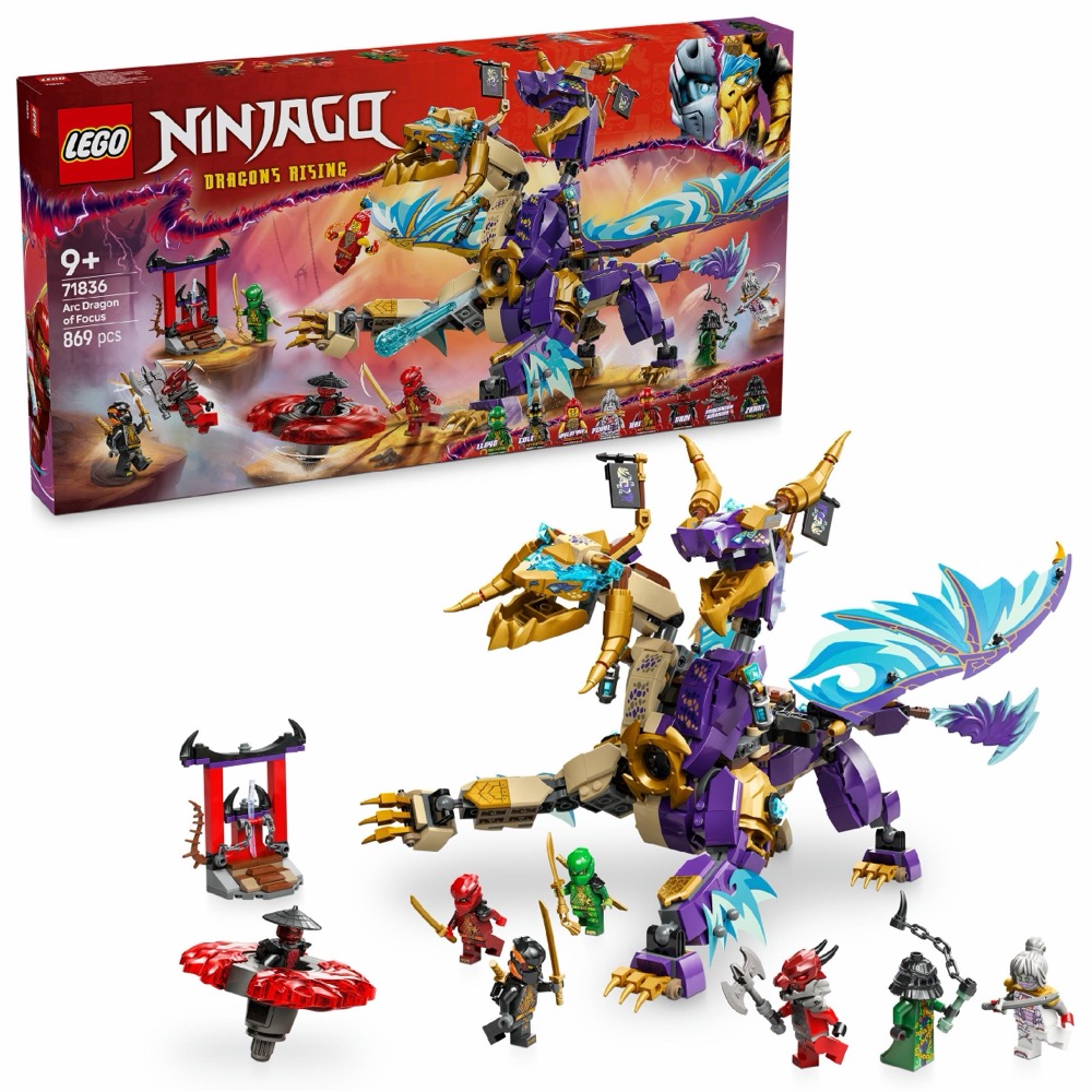 Zestaw klocków LEGO NINJAGO Arcysmok skupienia 869 elementow (71836) — oryginalny zestaw klocków LEGO
