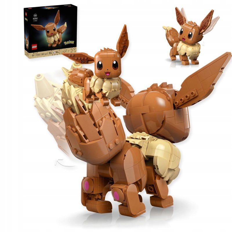 Zestaw klocków LEGO Pokemon Eevee 587 elementów 72151 — oryginalny zestaw klocków LEGO