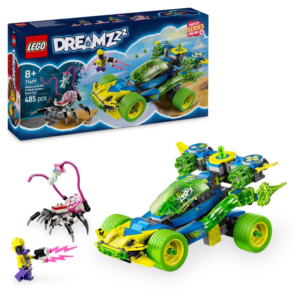 Zestaw LEGO DREAMZzz Samochód wyścigowy Mateo i Z-Bloba 485 elementów — oryginalny zestaw klocków LEGO