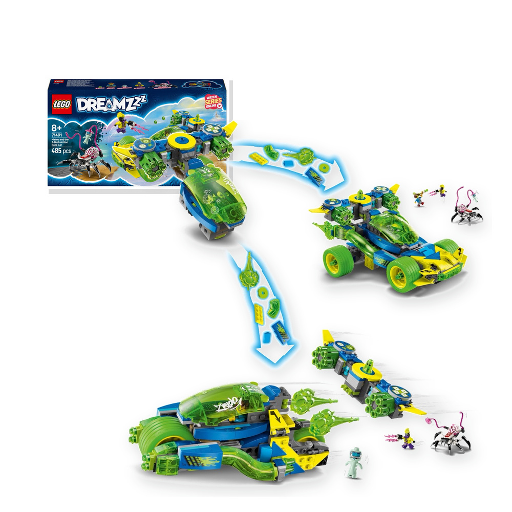 Zestaw LEGO DREAMZzz Samochód wyścigowy Mateo i Z-Bloba 485 elementów